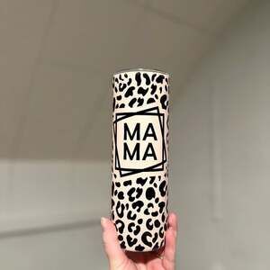 Leopard Print 20 ounce Tumbler with 'MAMA' Design